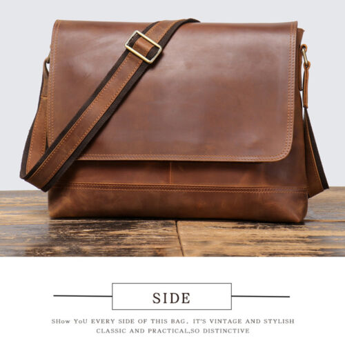 Herren Leder Umhängetasche Laptoptasche Schultertasche für Arbeit - Bild 14 von 15