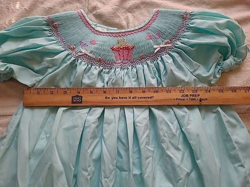 Rosalina Collection Dress Size 4t Blue Smocked Cupcakes Cake Birthday Long - Picture 3 of 7