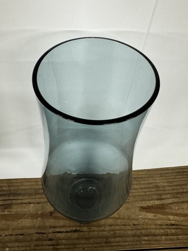 Vintage Vase Skandinavisches Kunstglas Riihimaki Lasi Oy Stahl blauer Sockel 1960 - Bild 3 von 13