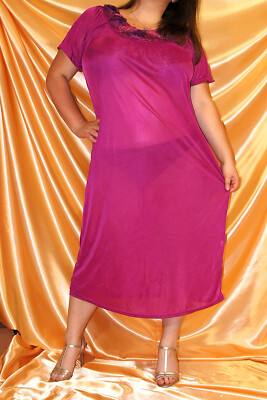 Elegant translucent night dress nightgown size 46/48 sleepwear