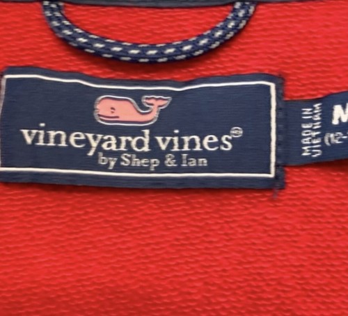Vineyard Vines Boys Red White Blue Flag 1/2 Quarter Zip Sweatshirt M 12-14 - Picture 3 of 7