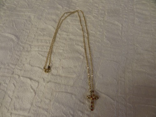 July Red Colored Austrian Crystal Cross Pendant Necklace in Pretty Velvet Box - Picture 6 of 6