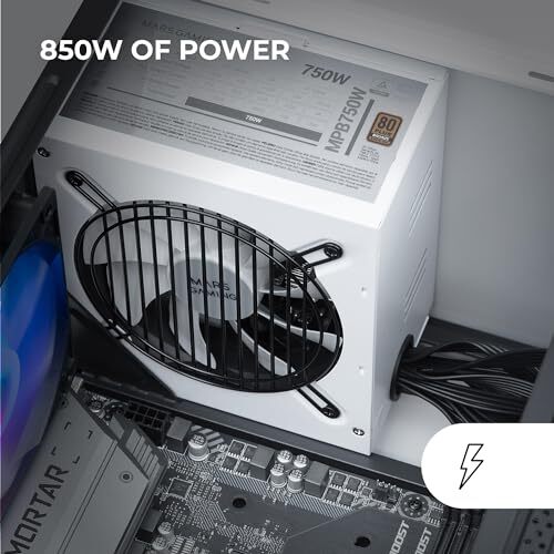 MARSGAMING MPIII850, Alimentation PC ATX 850W, 5 Ans de Garantie, 85% d'Efficaci - Bild 2 von 5