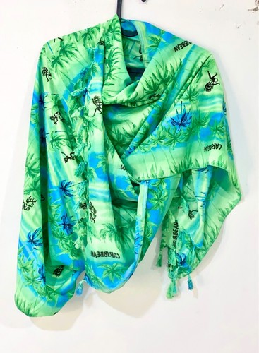 Sarong, waist wrap, swimsuit cover, Caribbean beach, Japanese silk, green. - Bild 6 von 11