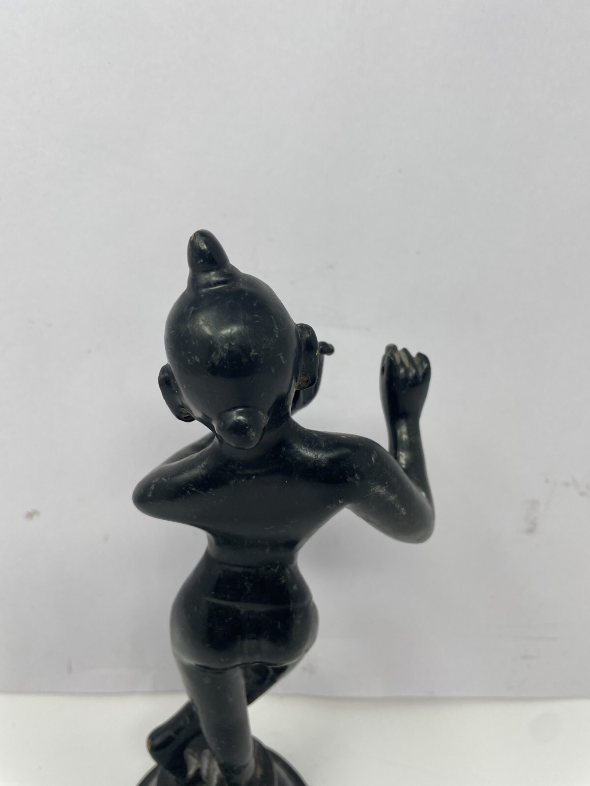 Vintage Original Old Patina Brass Hindu Goddess Krishna Statue Figure NH7075 - Photo 6 sur 6