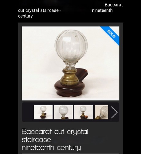 Juego de dos bolas de escalera de cristal corte baccarat Le Clairupt siglo XIX - Imagen 3 de 14