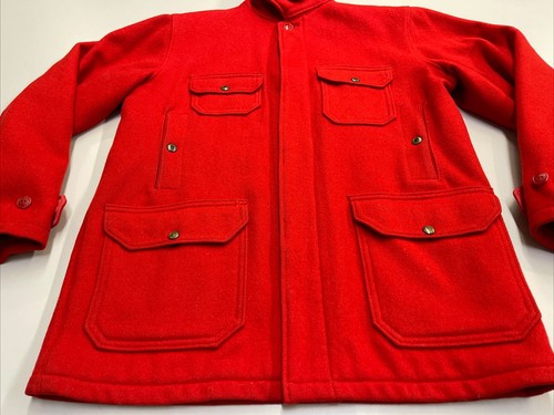 Vintage Woolrich Woolen Mills Wool Jacket  Red 40’s Made in USA Sz 40 - Picture 2 of 18