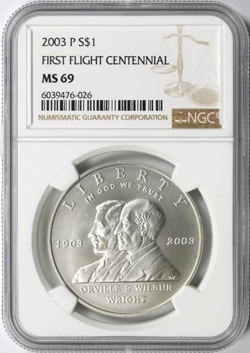 2003-P First Flight Centennial $1 Commemorative Dollar NGC MS69