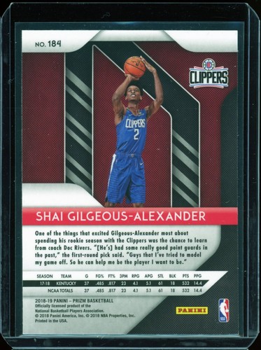 2018 Prizm SHAI GILGEOUS ALEXANDER rookie RC 🇨🇦 - Picture 2 of 2