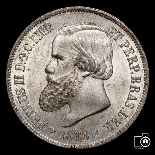 Brésil Brésil, 2000 Reis 1888 grade UNC, pièce en argent