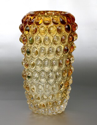 Murano Vase, Lenti, Ercole Barovier & Toso, Honigfarben, H. ~24cm, ~2,1kg, ~1950
