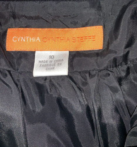 Cynthia Steffe Size 10 Dress Dark Blue Embroidered Cutwork Eyelet Empire Waist - Picture 9 of 11