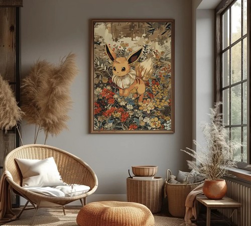Eevee Pokemon: japanischer Wandteppichstil Pokemon Anime Poster - bedruckbarer Wal - Bild 8 von 9