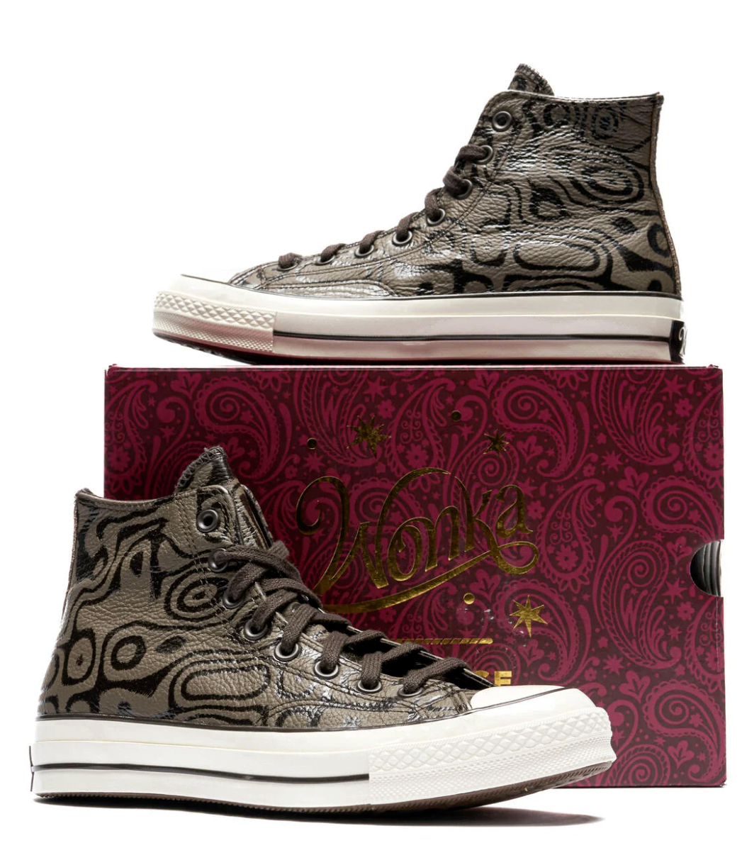 NEW CONVERSE Willy Wonka x Chuck 70 High 'Chocolate Swirl NEW CONVERSE Willy Wonka x Chuck 70 High 'Chocolate Swirl