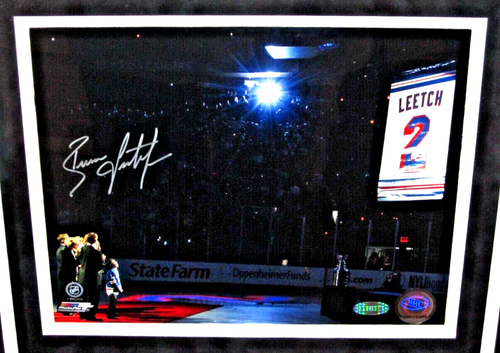 BRIAN LEETCH "FOREVER A RANGER" SIGNED & FRAMED RETIREMENT NIGHT PHOTO W TICKET - Picture 2 of 4