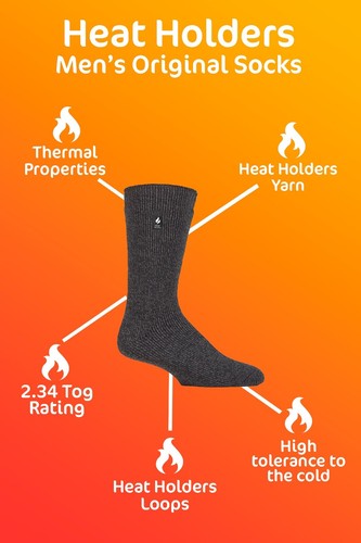 Herren Original Heat Holder 2.3 TOG Thermo Socken 6-11 UK, 39-45 EU, 7-12 US Grün - Bild 5 von 5