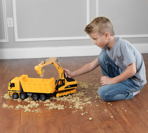 Excavator & Dump Truck Toy for Kids (Set of 2) – Moveable Claw & Lifting Back – - Picture 6 of 9
