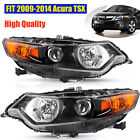 Fit 2009-2014 Acura Tsx Hid Xenon L+R Headlights Black Amber Assembly Pair