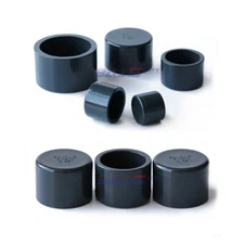 UPVC/PVC Cap Water Supply Pipe End Caps For Aquarium Pond ID 20-110mm Dark Grey