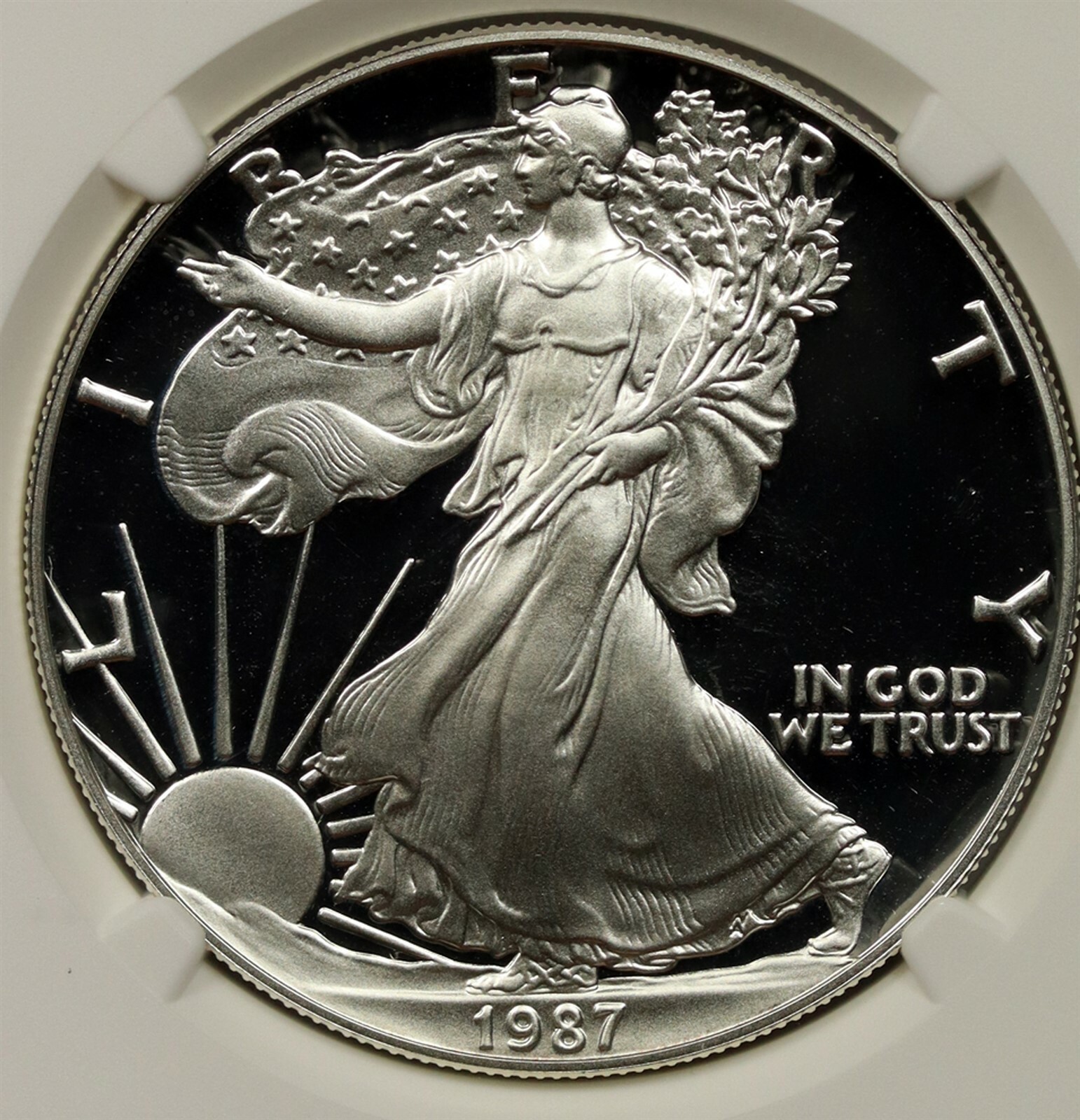 1987-S Silver Eagle Dollar $1 NGC PF 69 Ultra Cameo 1 oz Fine Silver Korzystny zapas
