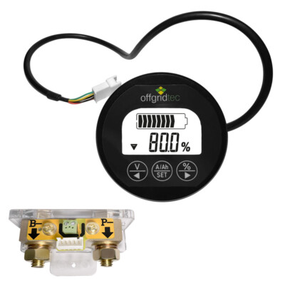 Batterie Monitor Shunt 350A 8V-120V mit Hintergrundbeleuchtung Offgridtec