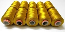 Silk Thread Antique Gold, Shiny 10 Spools for Embroidery/Bangle-jhumka-Jewellery