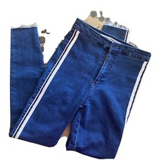 New ZARA Trafaluc Core Denim Floral Stretch Skinny Jeans sz 6 USA 38 Eur