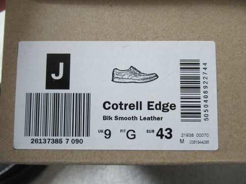 Clarks Mens Cotrel Edge Smooth Black Leather Shoes Size 9 G EUR 43 - NEW - Picture 7 of 7