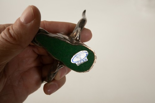 Gorham Silverplate Longhorn Bull (B5B) fermacarte (JSF6) vintage Western Americana - Foto 19 di 22