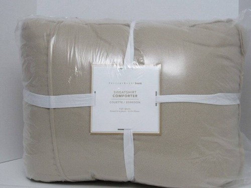 Pottery Barn Teen Sweatshirt Comforter Full Queen Latte Color NWT