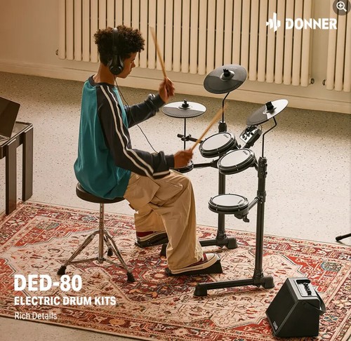 🥁Donner Electric Drum Set Basic/Advanced/Professional Quiet Mesh Pad 40 Lessons - Picture 37 of 75