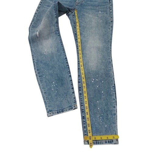 Cabi Jeans Womens 10 Blue Mid Rise Cinch Skinny Bleach Splatter Stretch Flawless - Foto 11 di 11