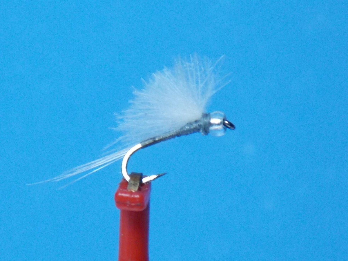 クラゲページ RS2 Midge Emerger Fly size 20 Gray with White CDC Wing VERY HOT