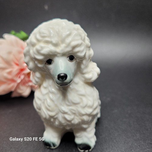 Vintage Delicate Bisque Ceramic French Poodle Dog Figurine - Picture 2 of 10