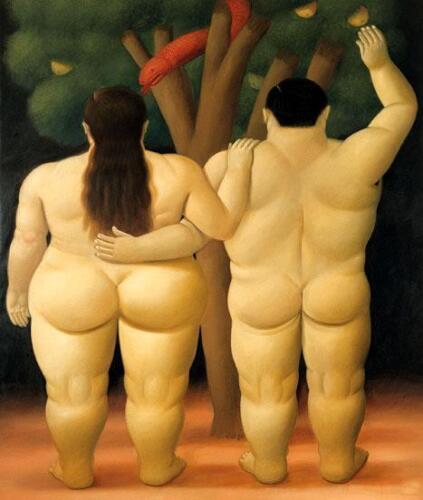 Art OIL PAINTING REPRO OF FERNANDO BOTERO fat nude girl ON CANVAS 24"x36" - Picture 2 of 2