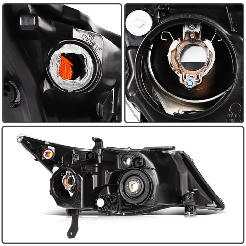 Left+Right Headlights Assembly For 2007-2009 Acura MDX Black Housing Pair - Picture 8 of 9
