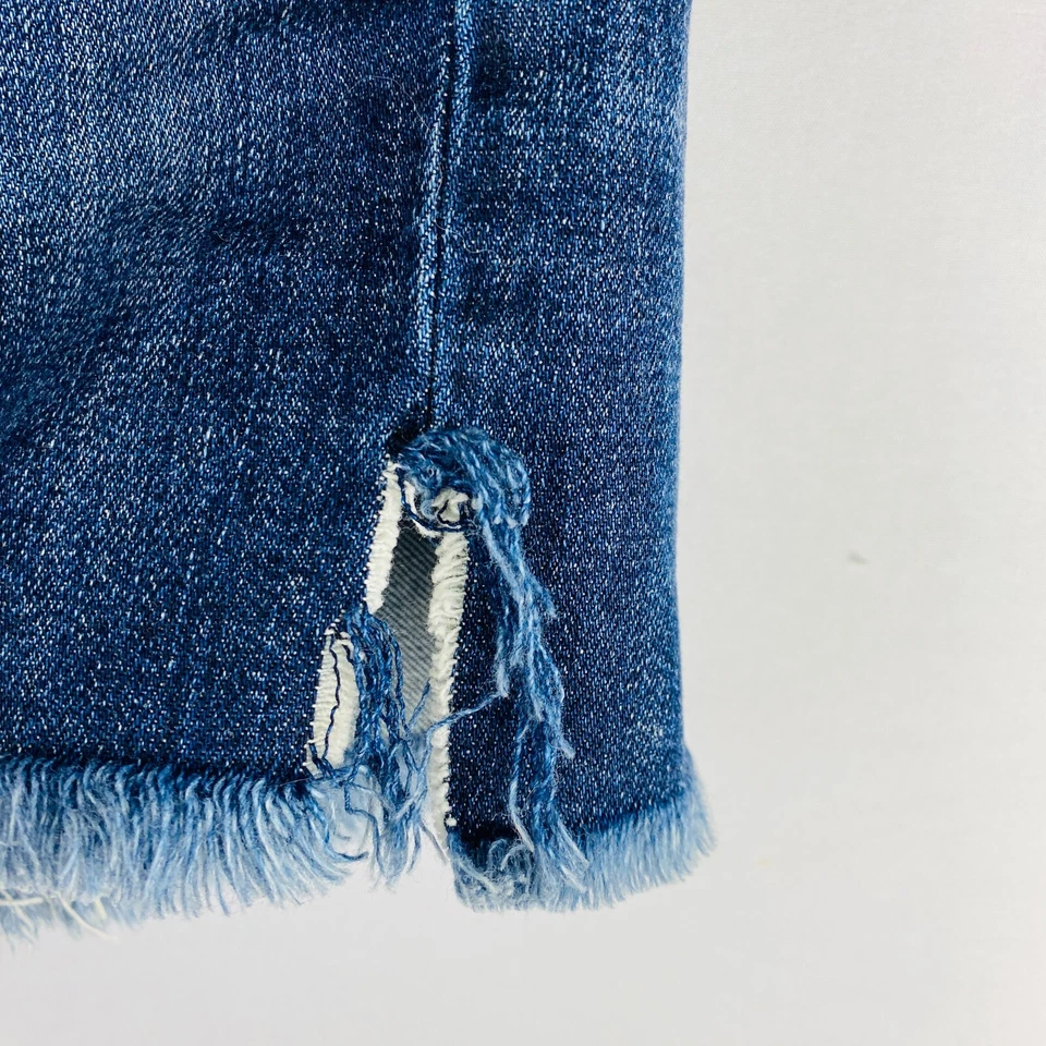 Pantalones cortos de jean bohemios Current Elliott lavado oscuro con botones para mujer talla 25 Foto 3 de 4