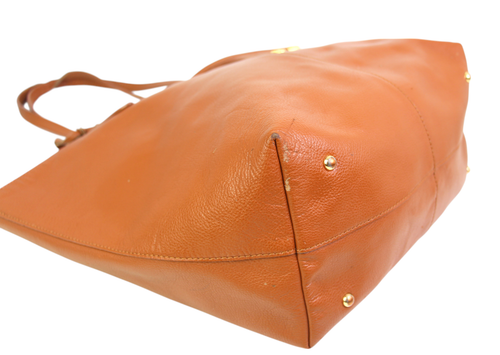 LRG Lauren Ralph Lauren TAN BROWN REAL LEATHER TOTE HANDBAG SHOULDER BAG PURSE - Picture 8 of 17