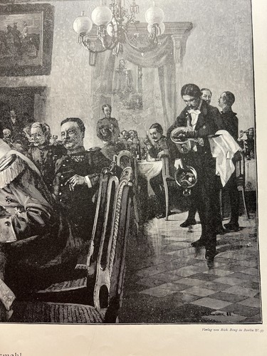 Antik Illustration 1893 FEST OFFIZIER GENERAL GEMÄLDE Kunstdruck Holzschnitt - Bild 5 von 11