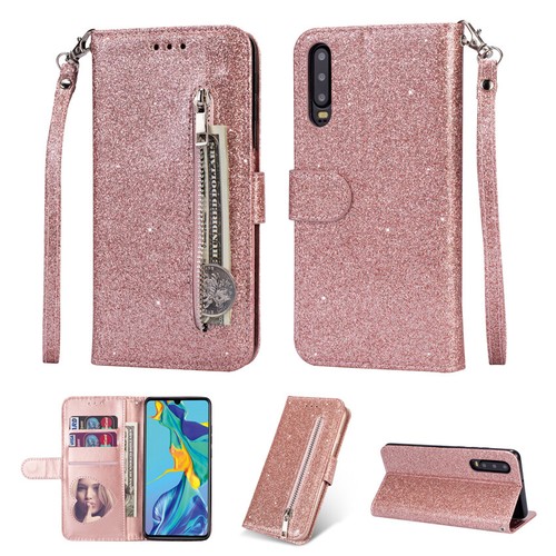 Glitter Wallet Case Card Zipper Flip Cover For Huawei P40 P30 P20 Lite Pro Y6 Y7 - Picture 12 of 17