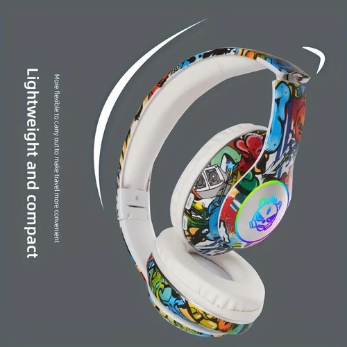 Graffiti Foldable BluetoothGaming Headset - Stylish Design, Noise Cancelling - Picture 5 of 7