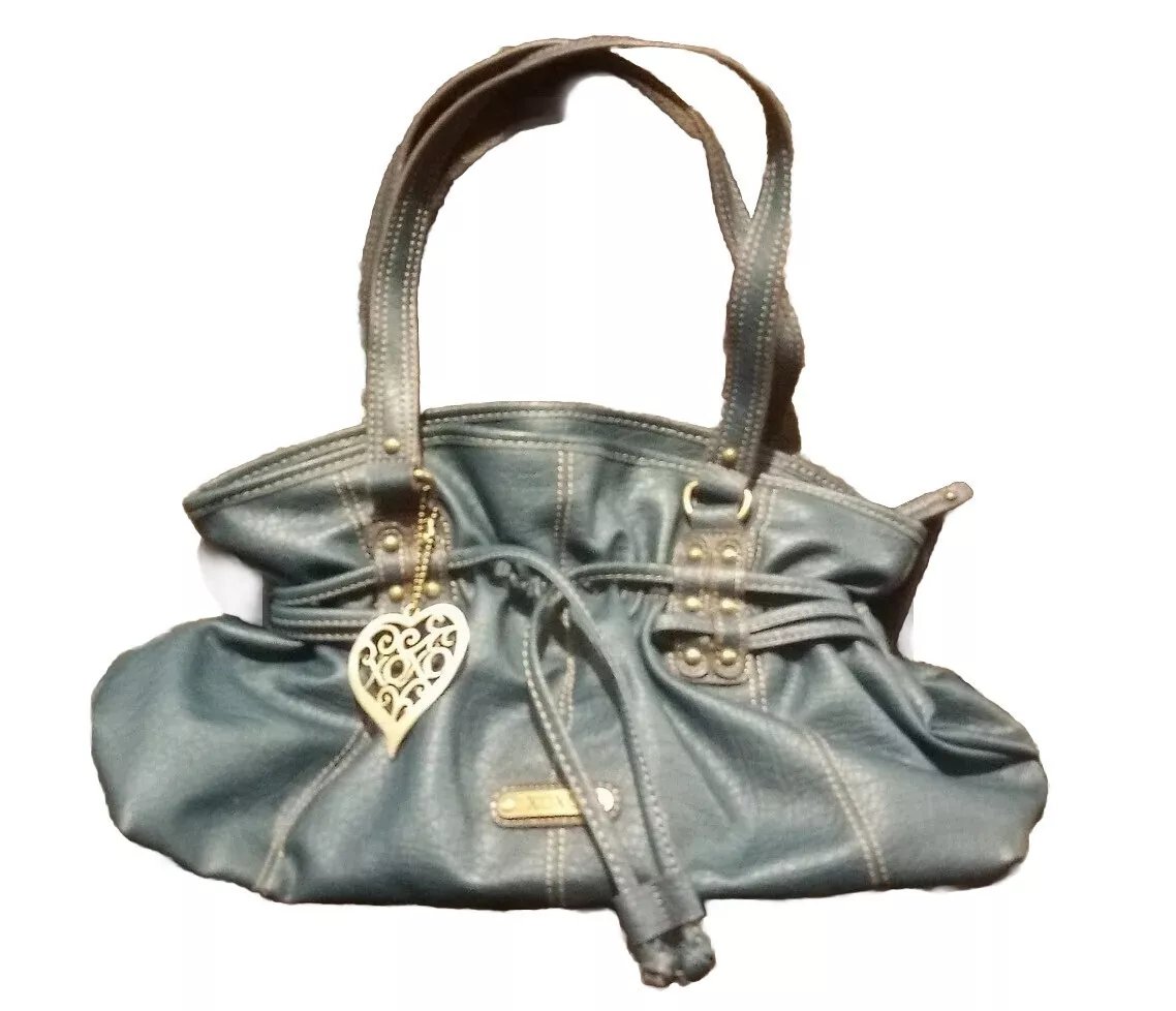 XOXO Purse Shoulder Bag Double Handle Soft Faux Leather Blue Vintage 90s y2k XOXO Purse Shoulder Bag Double Handle Soft Faux Leather Blue Vintage 90s y2k