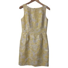 Tahari Sheath Dress Womens 6 Sleeveless Yellow Gold Career Classic Night Out