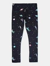Wonder Nation Girls Tough Cotton Leggings Size X-SMALL 4-5 Space Unicorns