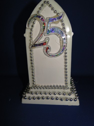 New 25th Wedding Anniversary Couple Caketopper with church altar background #36 - Picture 5 of 7