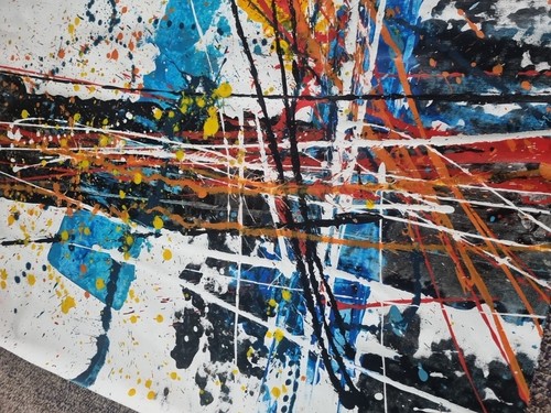 ORIGINAL LARGE DAM DAVIDO ACRYLIC ON CANVAS SIGNED UNFRAMED FRENCH - Picture 5 of 13