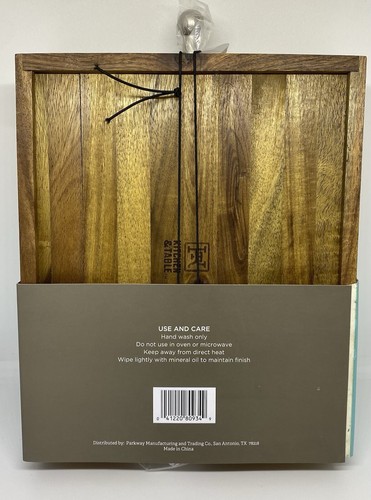 Acacia Wood & Brass Napkin Holder- 8.5 x 7 x 2.5 in. - Picture 4 of 8