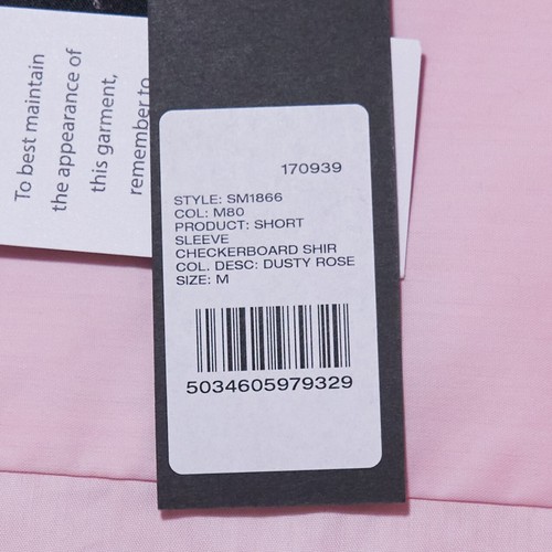 Camisa de manga corta Fred Perry x Raf Simons rosa de gran tamaño a cuadros SM1866 M - Imagen 5 de 23