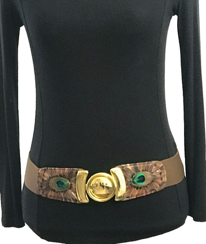 Angel Ranch Ladies Tooled Tab Feathered Arrow Brown Belt Large colored inlays Angel Ranch Ladies Tooled Tab Feathered Arrow Brown Belt  main image 3