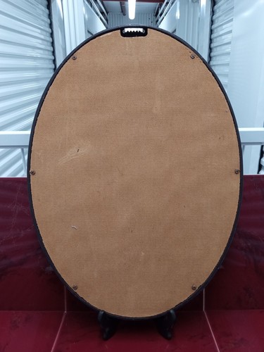 Vintage 1970's Floral Oval Print Signed Clifford 22×16" Syroco Rare Brown Frame - Imagen 12 de 23